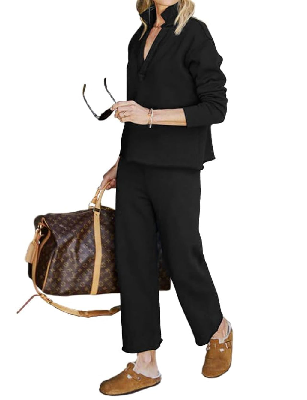 Fall Fashion Clothes Teacher Outfits 2 Piece Lounge Sets For Women Henley Neck