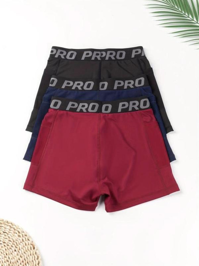 Women'S Letter Tape High Waist Sports Gym Shorts, Gym Clothes, Gym Shorts, Casual Contrast Mesh Pocket Sports Short Leggings, Summer Clothes, Gym Shorts for Women, Ladies Sportswear for Summer