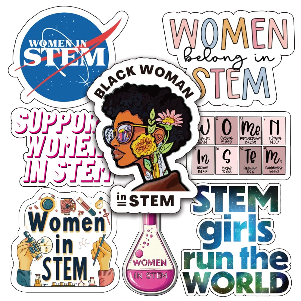 Women in STEM Stickers- Women Decals for Water Bottle Laptop or Planner | Symbolize The Strength and Resilience of Women in STEM