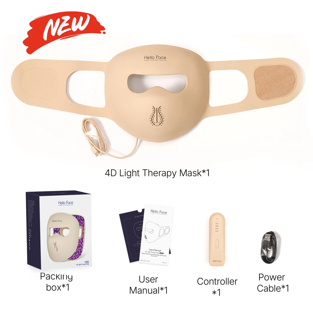 Hello Face M300 4D LED Face Mask, Silicone Frame Skin-Friendly Material