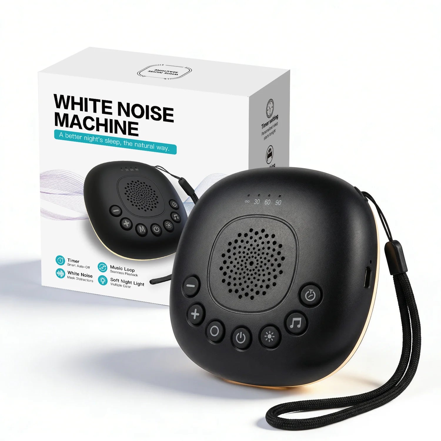 White Noise Sound Machine with 24/20 Soothing Sounds Sleep Aid for Babies Kids Adults  Rechargeable Night Light Newborn Gifts