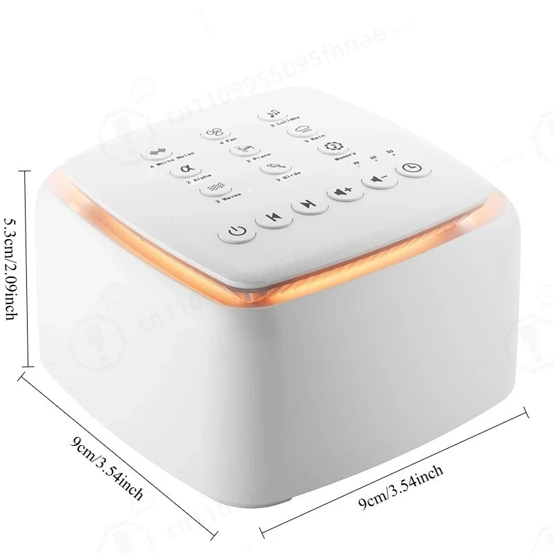 White Noise Machine Rechargeable Sound Device with 30 Soothing Sounds & Warm Light for Better Sleep