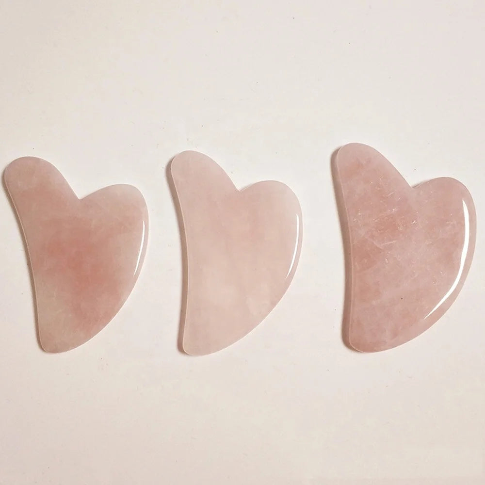 Hot Selling Pink Jade Roller for Wrinkle Reduction Massager Natural Reduce Stress Set