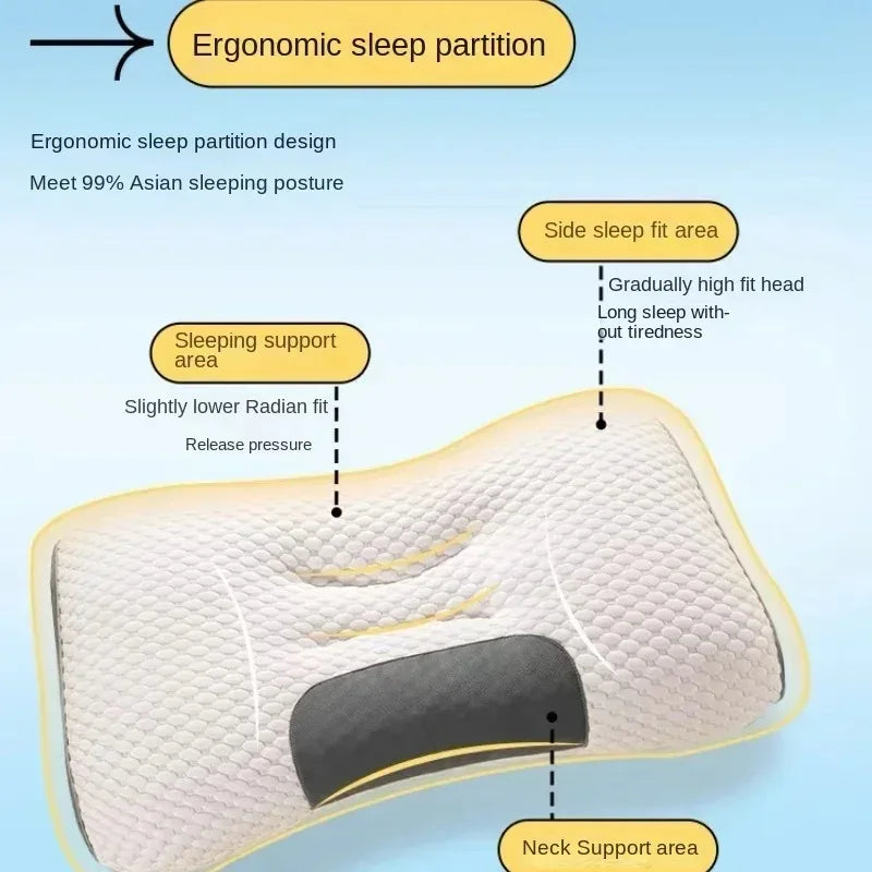 Neck Pillow Help Sleep And Protect The Pillow Neck Cervical Orthopedic Household Soybean Fiber SPA Massage Pillow For Sleeping