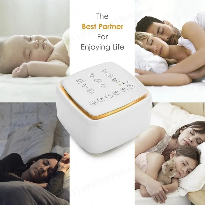 White Noise Machine Rechargeable Sound Device with 30 Soothing Sounds & Warm Light for Better Sleep
