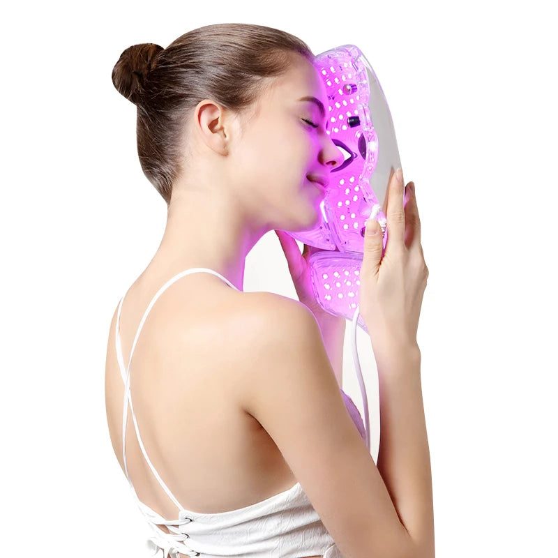 7 Colors LED Facial Mask with Neck Professional Beauty Neck Skin Care Face Rejuvenation Firming Anti Acne Therapy Whiting Mask