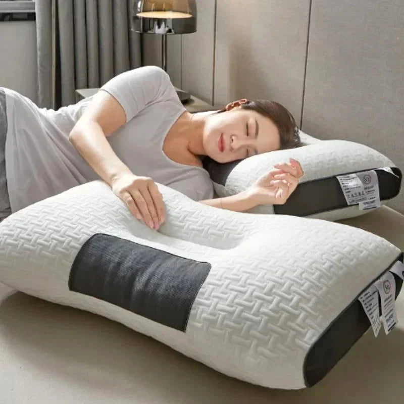 Neck Pillow Help Sleep And Protect The Pillow Neck Cervical Orthopedic Household Soybean Fiber SPA Massage Pillow For Sleeping