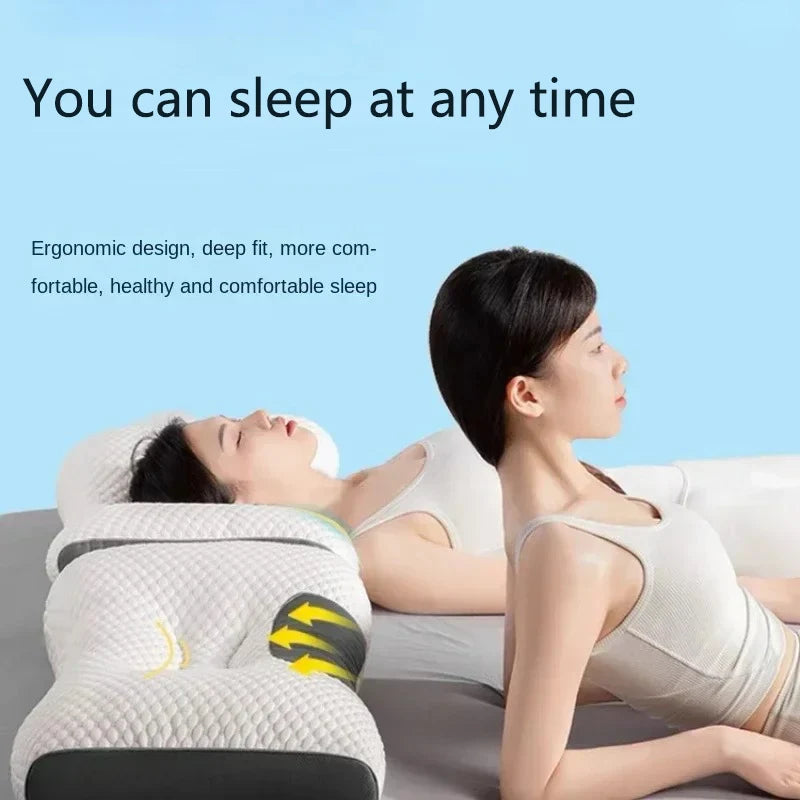 Neck Pillow Help Sleep And Protect The Pillow Neck Cervical Orthopedic Household Soybean Fiber SPA Massage Pillow For Sleeping