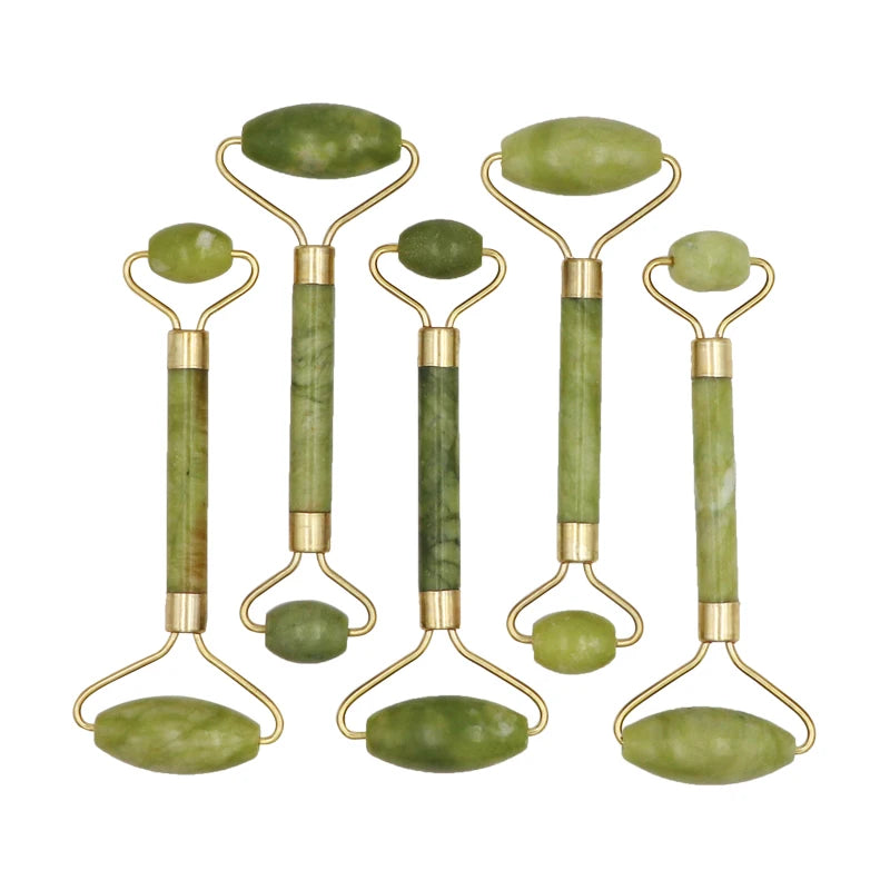 Hot Selling Pink Jade Roller for Wrinkle Reduction Massager Natural Reduce Stress Set
