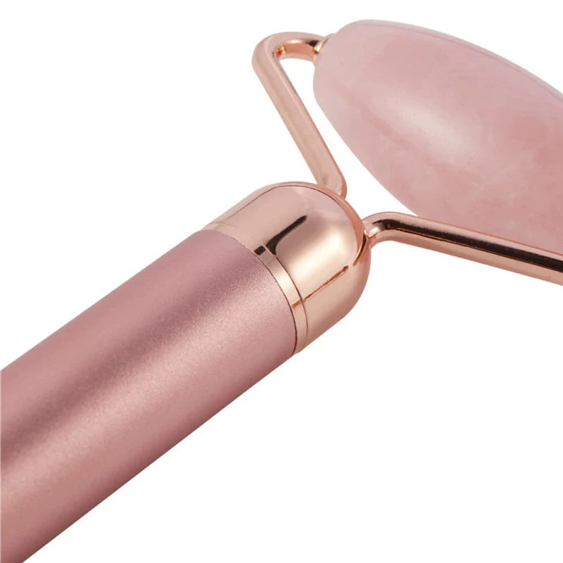 Jade Roller Electric Massager 2-in-1 V Face Lifting Tool for Slimming Anti-Aging Puffiness Relief Double Chin Reduction