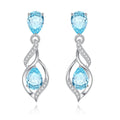 FANCIME Gift for Women March Birthstone Earrings for Women Teardrop Aquamarine Earrings S925 Sterling Silver infinity Love Birthday Gifts for Mom Women