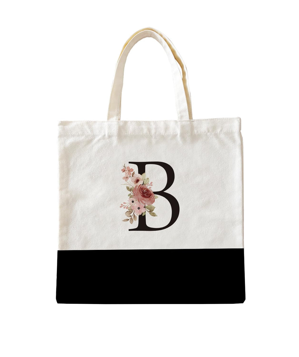 Zeghk Personalized Initial Canvas Tote Bag Monogrammed Gifts for Women Christmas Gifts for Women Birthday Gifts for Women Mom Teachers (Letter B)